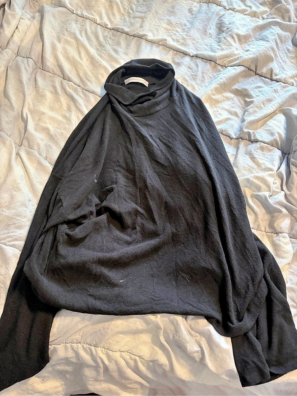 Seven7 Black Cowl Neck Tunic Like New